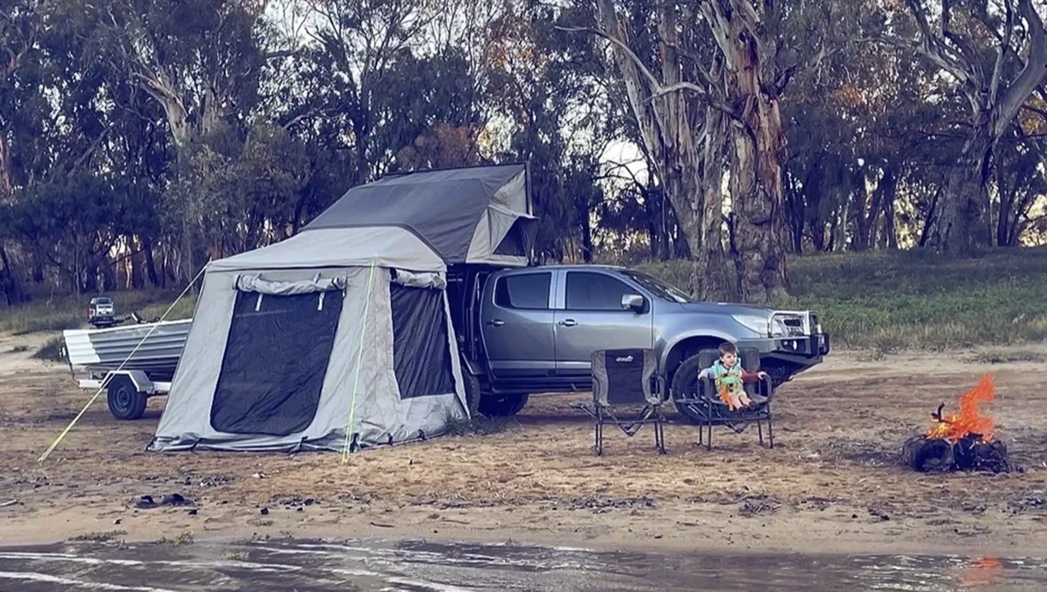 image of desert king camper folded up